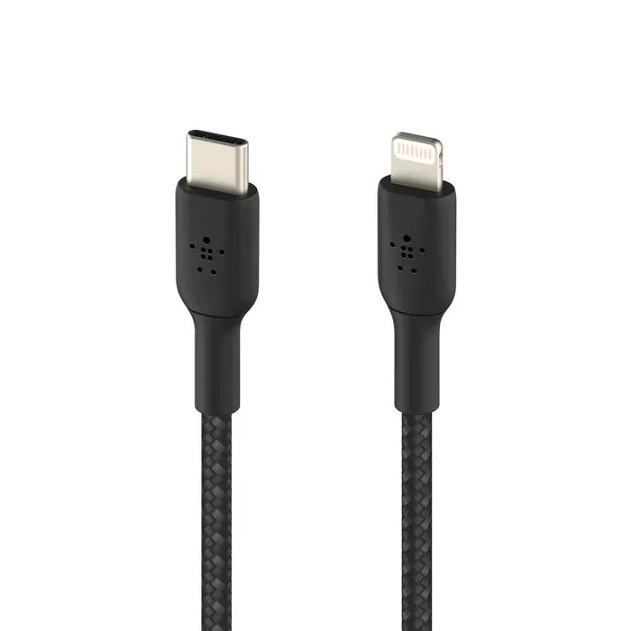 Belkin BoostCharge | Gevlochten USB-C/Lightning-kabel – 1 m – Zwart