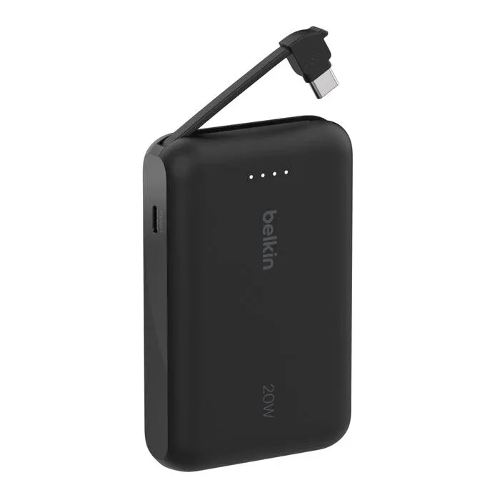 Belkin BoostCharge | 10.000mAh-powerbank met geïntegreerde USB-C-kabel - Zwart - Afbeelding 3